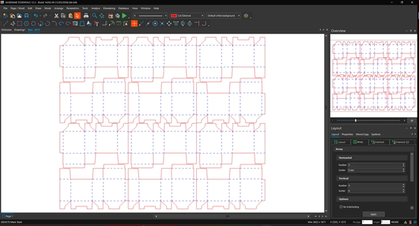 बक्सों का एक नेस्टेड लेआउट
